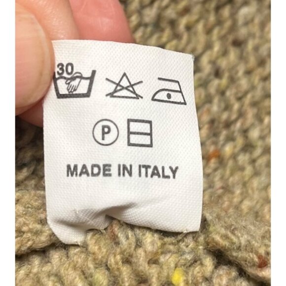 Murphy & Nye Sailmakers Beige Wool Blend Zip-Up Sweater XL Mens Made In Italy - Picture 5 of 14